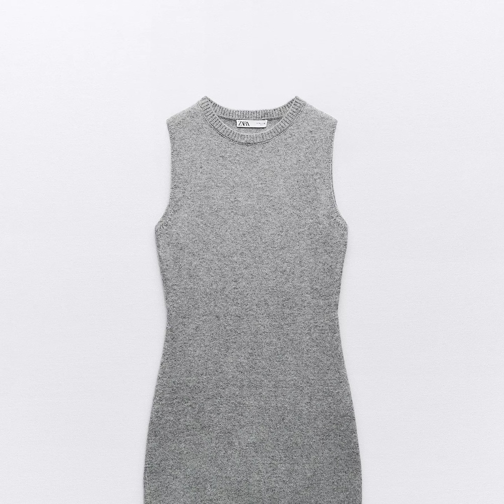Zara Gray Sleeveless Knit Dress